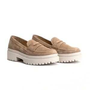 New Portland Leather Suede Platform Loafers